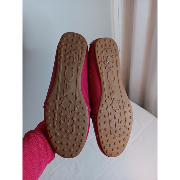 Coach Flynn Patent Leather Loafer Shoe Sz 9.5 B Hot Pink - Picture 3 of 7